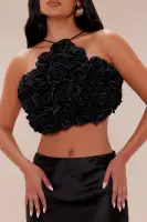 Molly Satin Skirt Set(Black,XS)