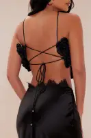 Molly Satin Skirt Set(Black,XS)