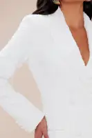 Talia Textured Blazer(Off White,XS)