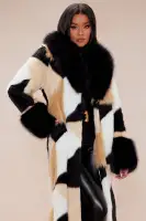 Penthouse Faux Fur Coat(Brown/combo,XS)