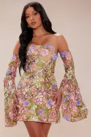 Amanza Embroidered Mini Dress