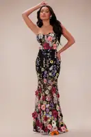 Spring Bloom Floral Embroidered Maxi Dress