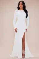 Michelle Floral Applique Backless Gown