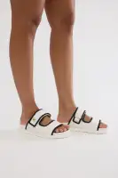 Indiana Raffia Slides(White,6)