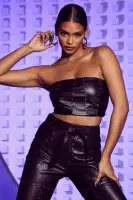 River Vegan Leather Studded Top