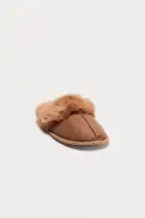 Cuddle Weather Fur Trim Slippers(Brown,S)