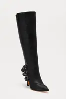 Croix Buckle Knee High Boots(Black,6)