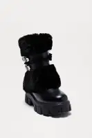 Snowy Faux Fur Boots(Black,5.5)