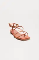 Frankie Croc Square Toe Sandals