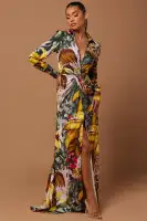 Teresa Floral Satin Maxi Dress