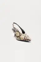 Azuka Slingback Mid Heels Pumps(Beige/Brown,5.5)
