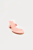 Kimberly Clear Double Strap Heels(Coral,5.5)