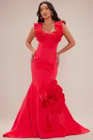 Sofia Floral Applique Satin Gown