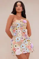 Dahlia Embroidered Mini Dress(Multi Color,XS)
