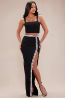 Audrianna Embellished Bandage Maxi Skirt Set