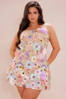 Dahlia Embroidered Mini Dress(Multi Color,XS)