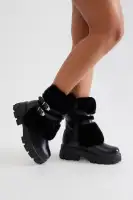 Snowy Faux Fur Boots(Black,5.5)