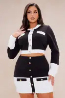 Elizabeth Skirt Set(Black/White,XS)