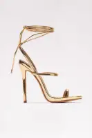 Trisha Metallic Wrap Up Heeled Sandals